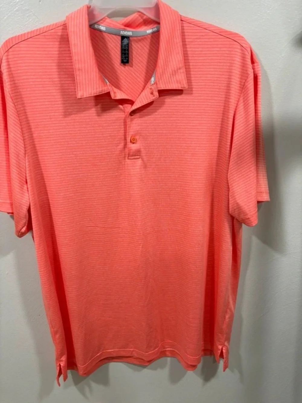 adidas Men’s Coral-Orange Polo Shirt